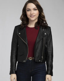 Violett Beane God Friended Me Leather Jacket