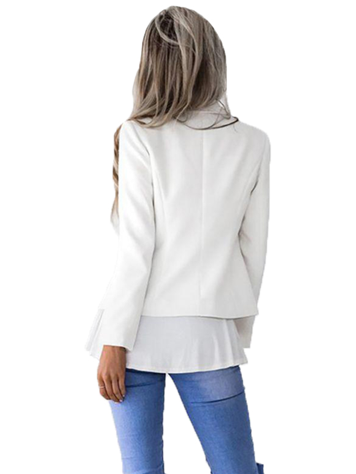 White Slim Bodycon Long Blazer