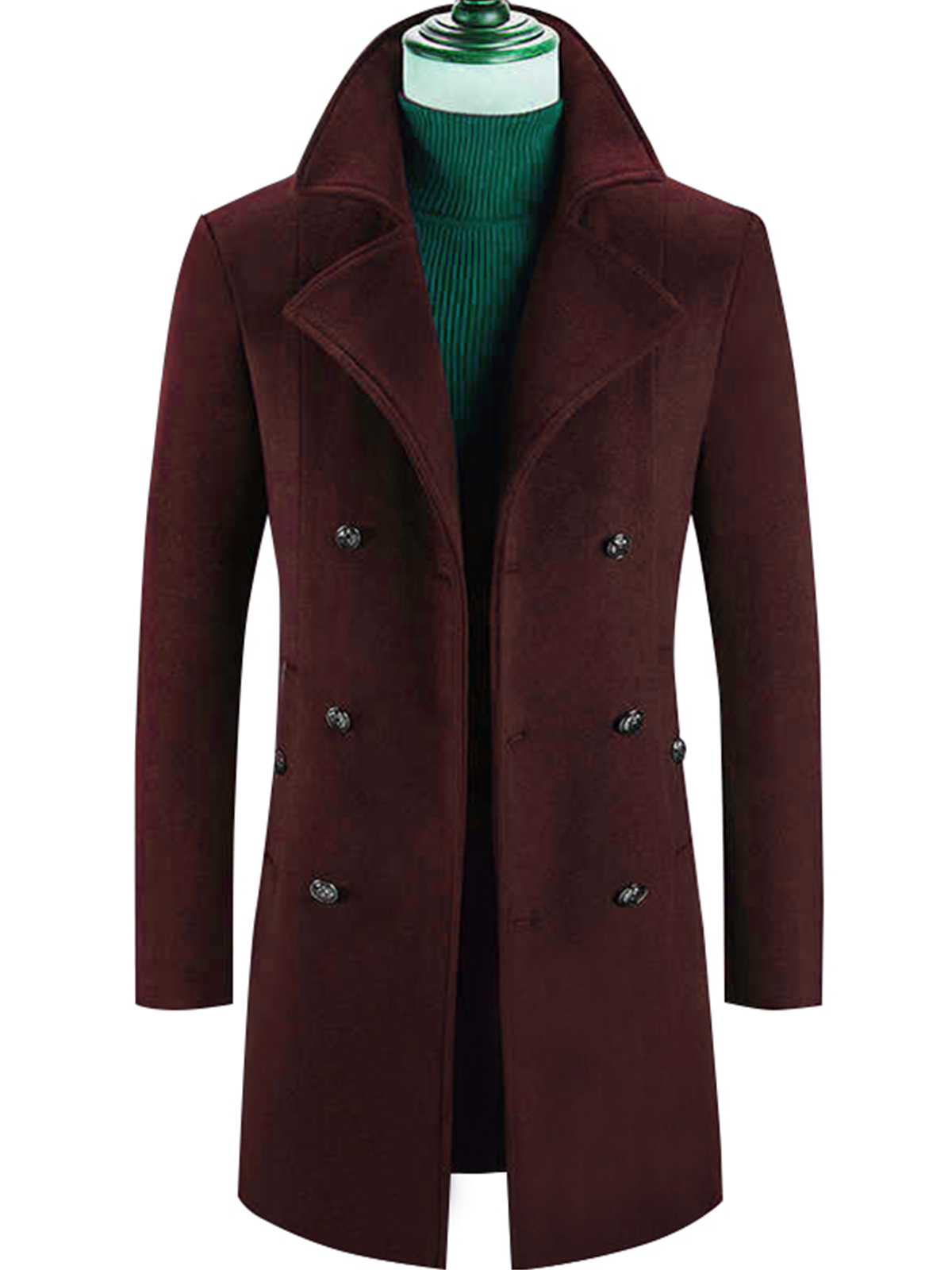 mens double breasted wool trench coat