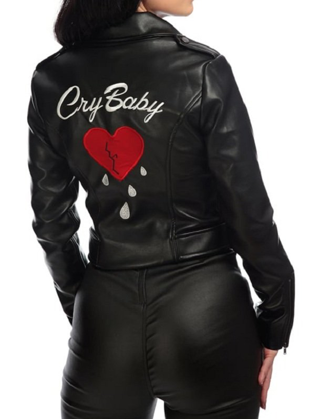 Women Cry Black Leather Jacket