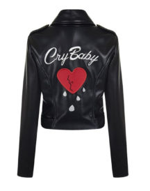 Women Cry Black Leather Jacket