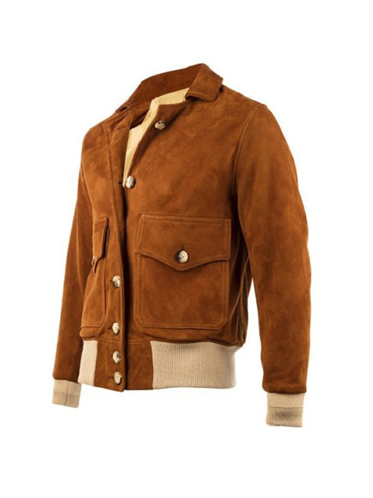 Women’s Suede Bomber Brown Leather Jacket