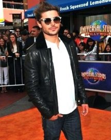 Zac Efron Leather Jacket Fur Collar Zac Efron Leather Jacket Fur Collar