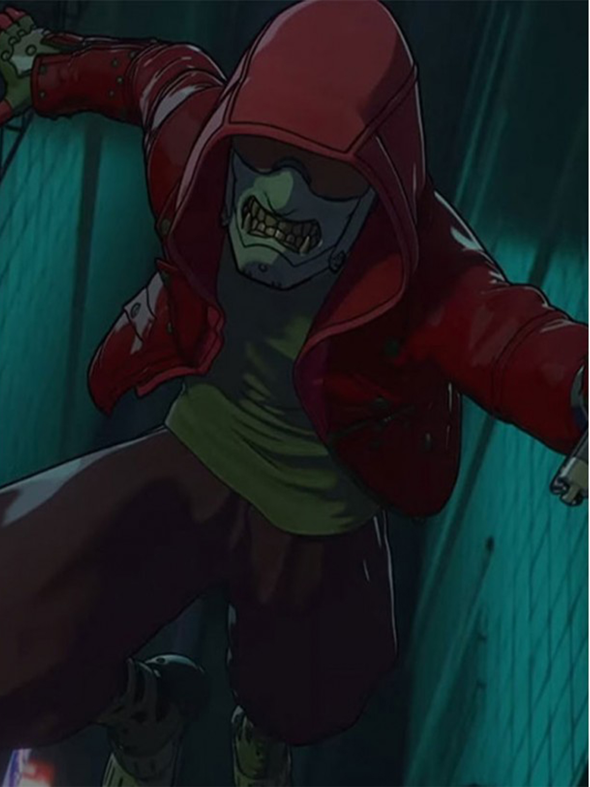 Altered Carbon Resleeved Red Leather Hooded Jacket