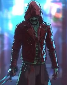 Altered Carbon Resleeved Red Leather Hooded Jacket