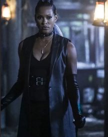 Black Lightning Kearran Giovanni Sleeveless Leather Coat