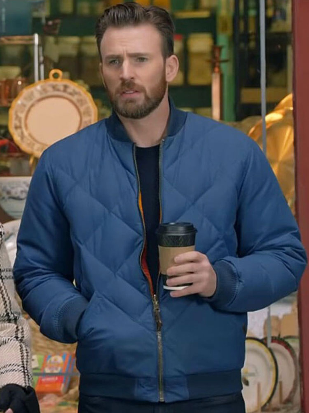 Chris Evans Hyundai Super Bowl Ad Blue Jacket