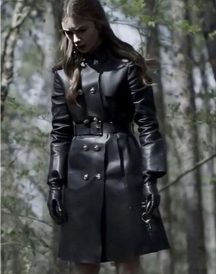 Inheritance Lily Collins Leather Coat