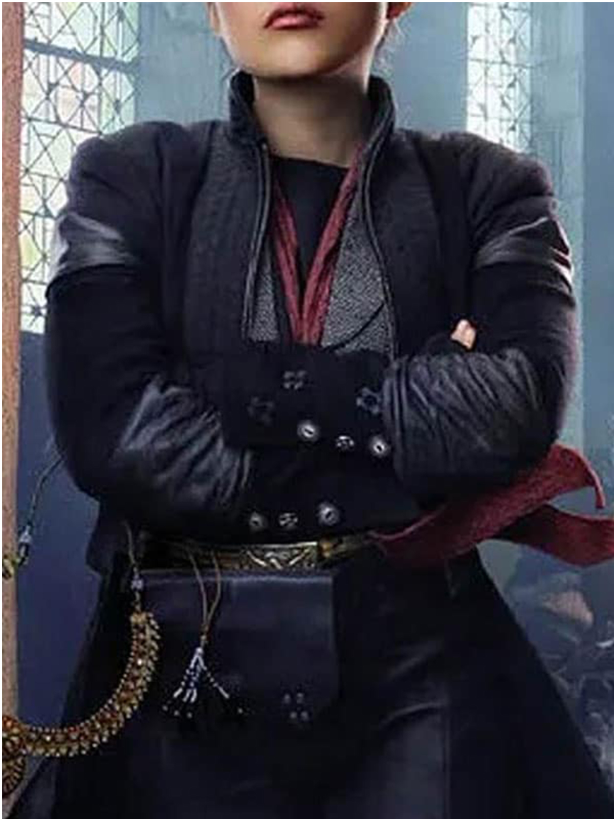 Jumanji The Next Awkwafina Leather Coat Black