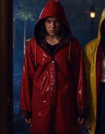Millie Bobby Brown Stranger Things Red Rain Coat