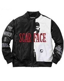 Scarface Tony Montana Bomber Leather Jacket Scarface Tony Montana Bomber Leather Jacket