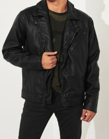 Abercrombie Hollister Black Leather Jacket