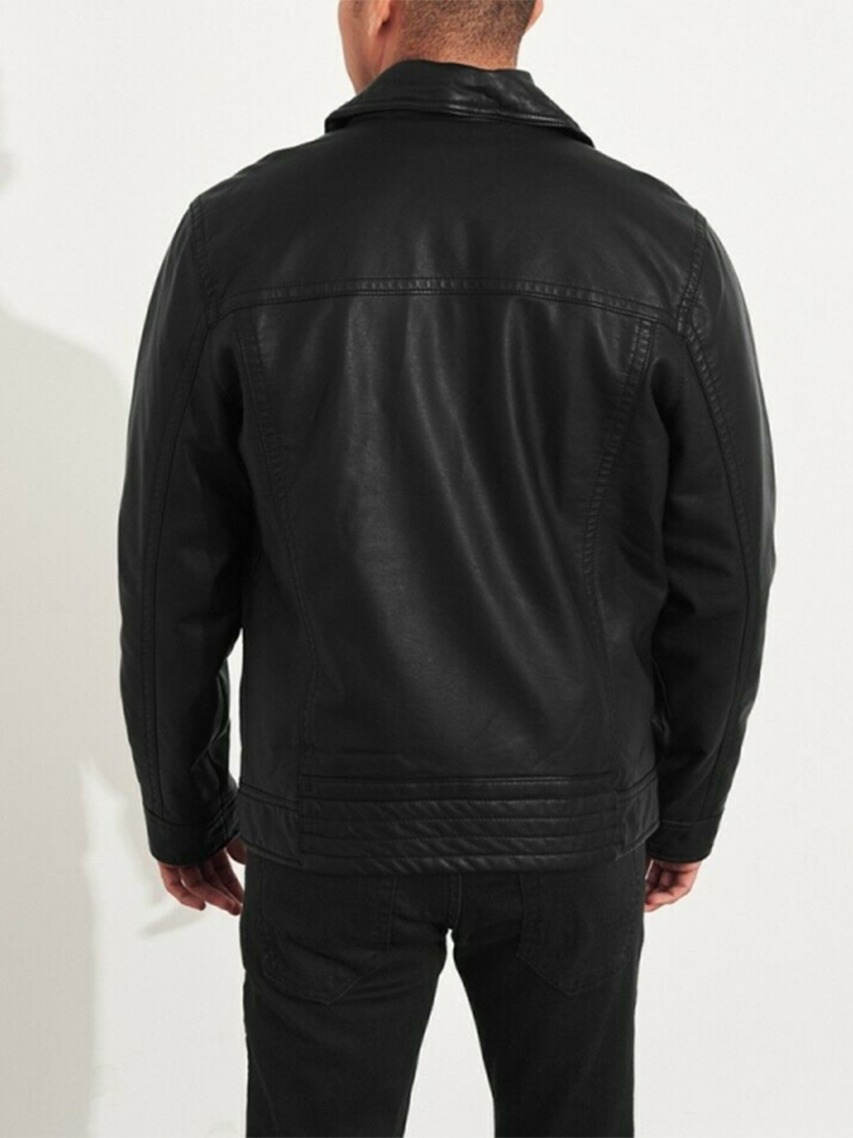 hollister black leather jacket