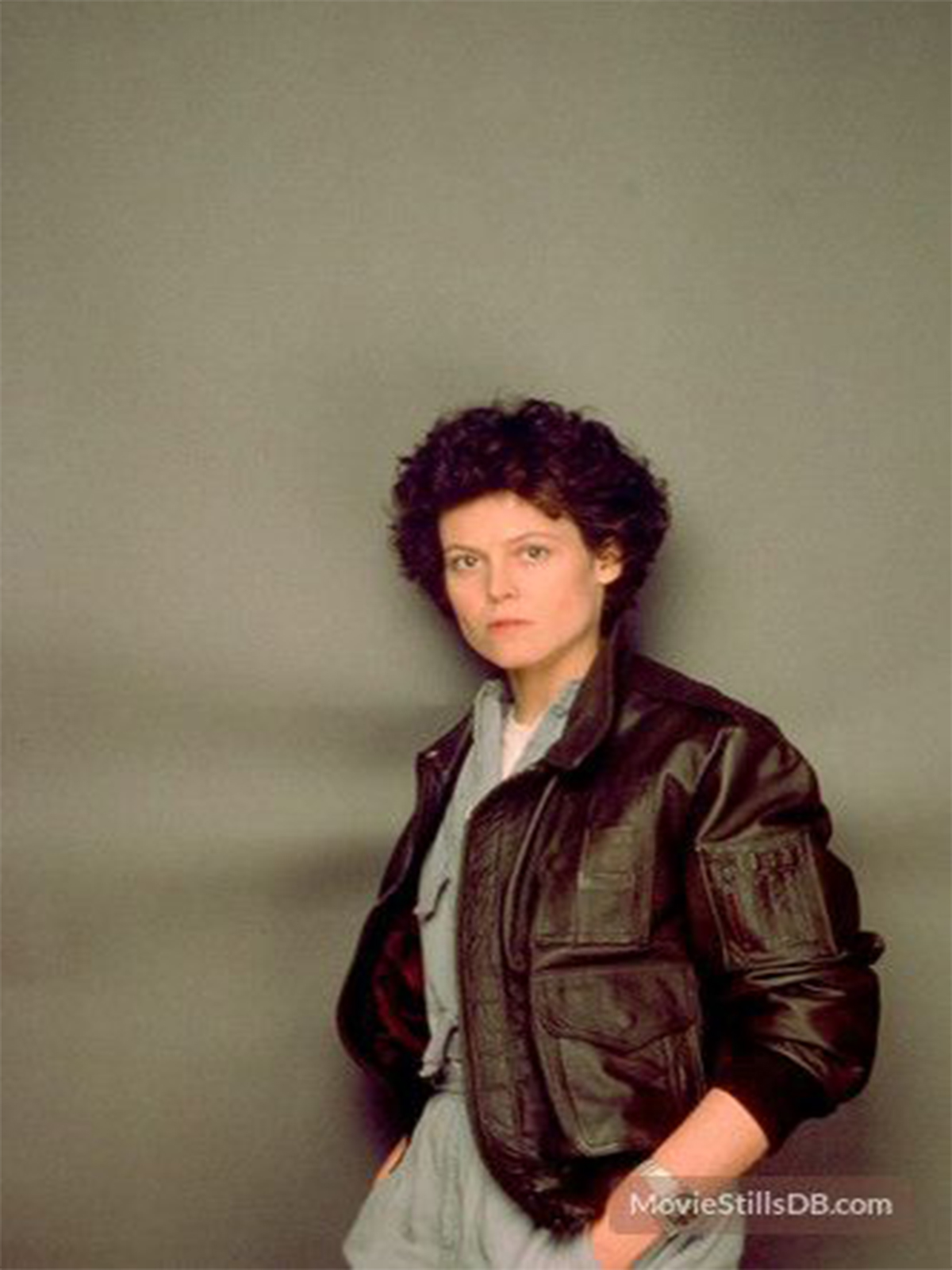 Aliens Sigourney Weaver Black Leather Jacket