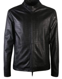 Armani Collezioni Black Leather Jacket