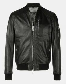 Belstaff Black Bomber Leather Jacket