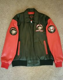 Betty Boop Black And Red Leather Jacket