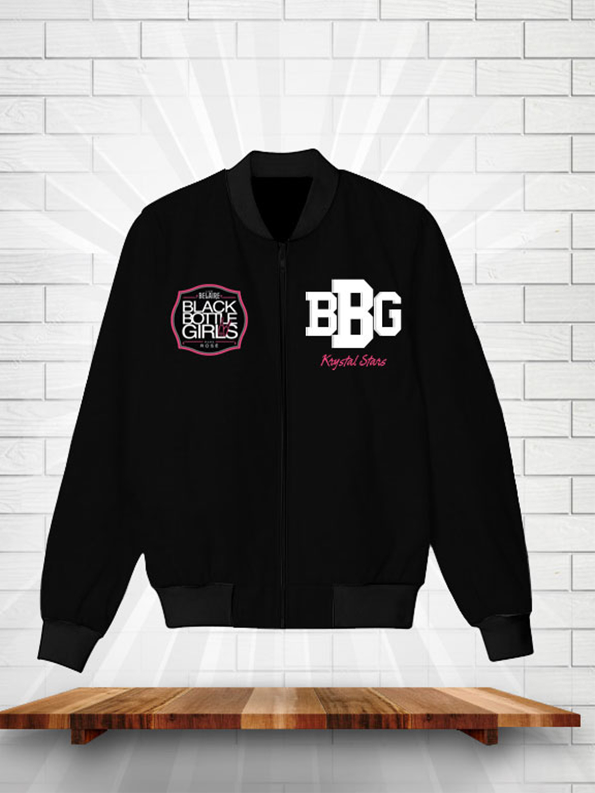 Black Bottle Boys Jacket  Varsity  Bomber Jacket  With Custom  