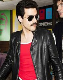 Bohemian Rhapsody Rami Malek Black Leather Jacket