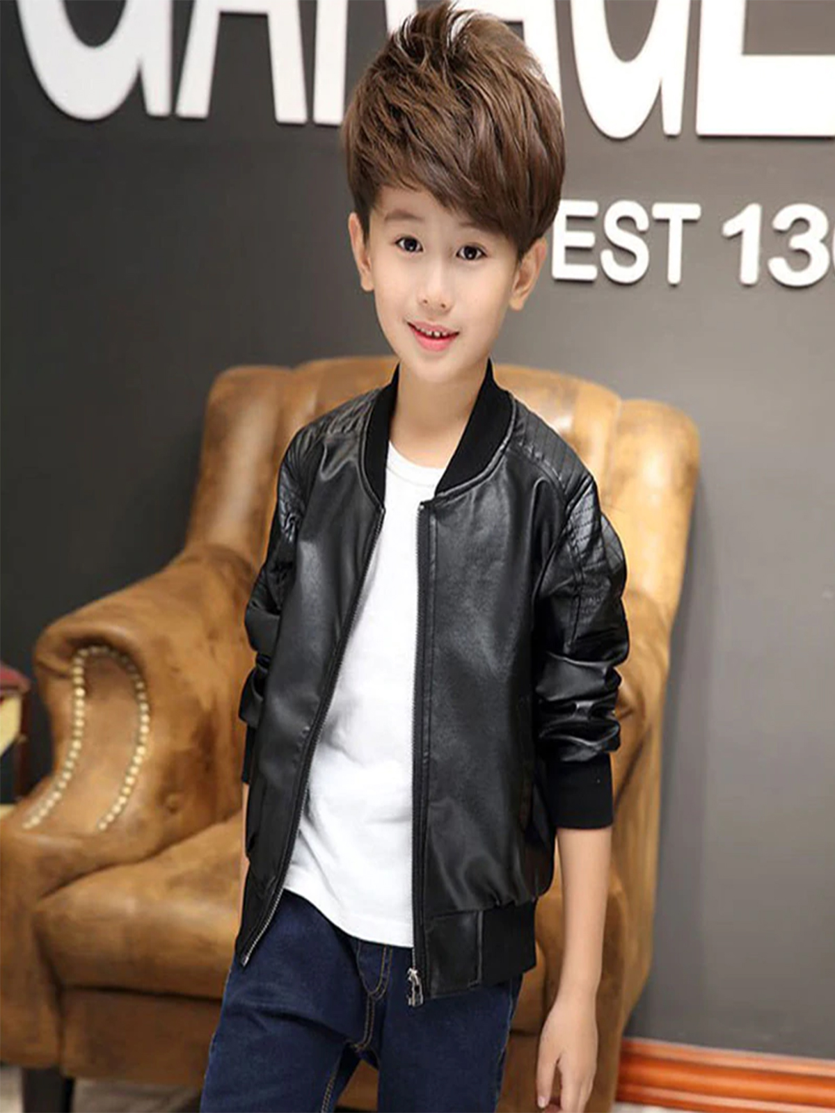 Children’s Fashion Boy Leather Jackets
