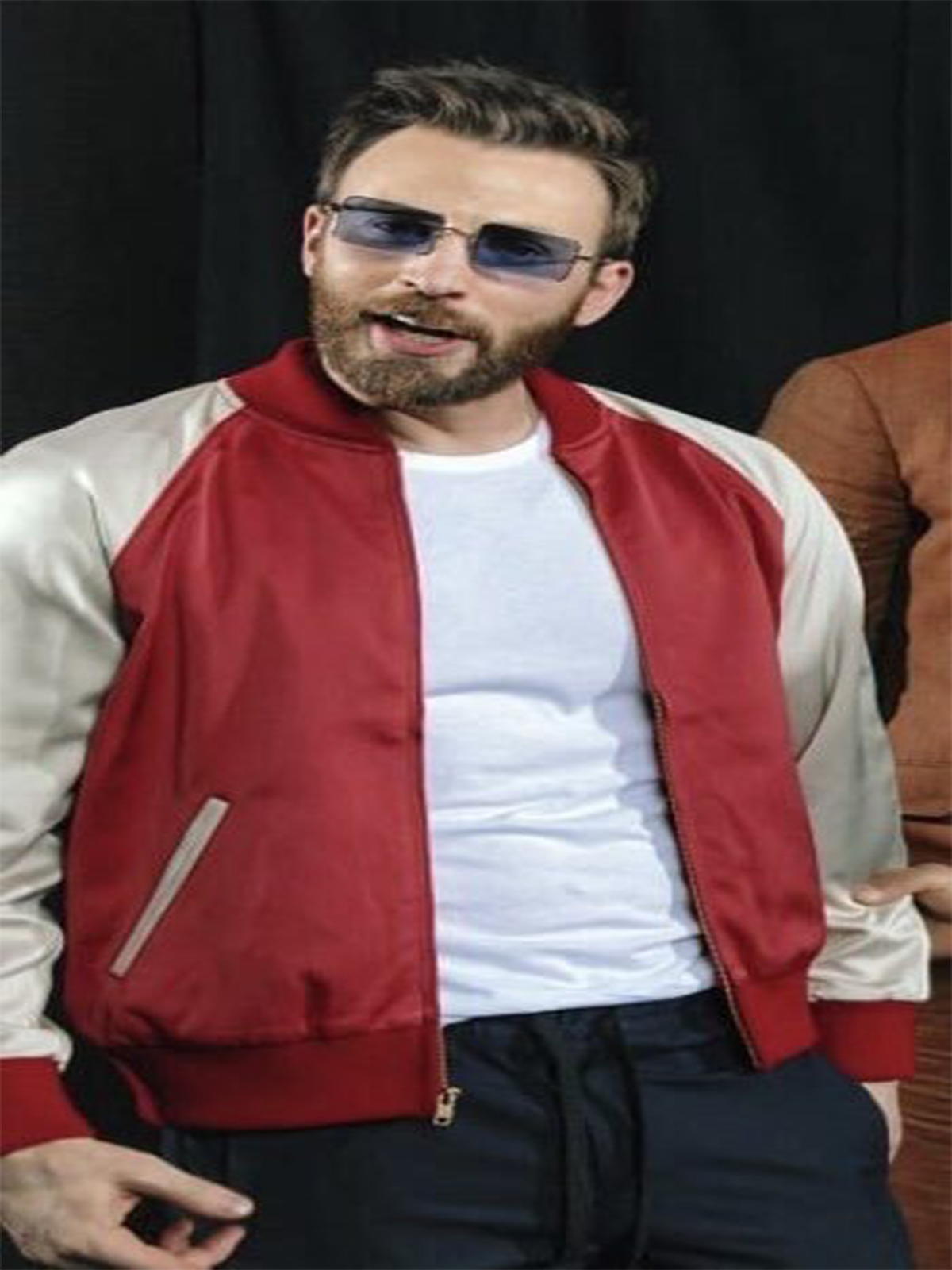 Chris evans hotsell red bomber jacket