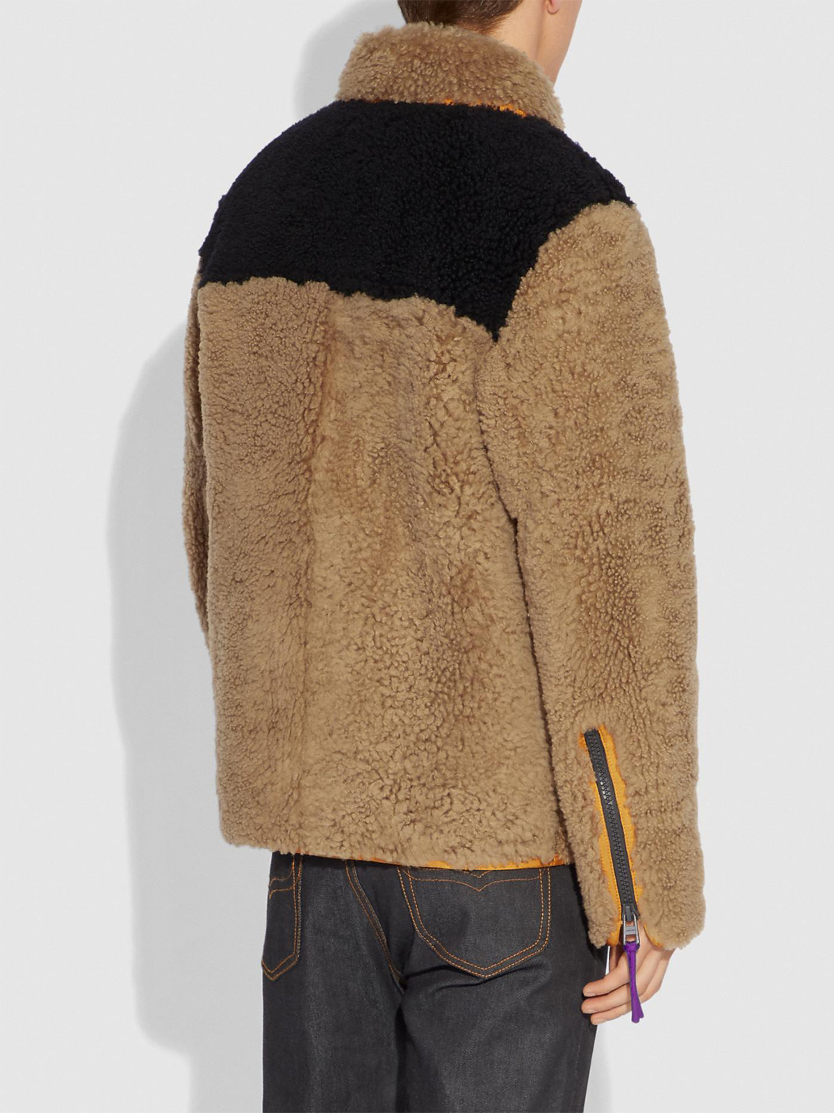 Coach Colorblock Shearling fur Jacket