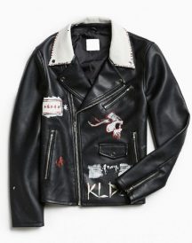 Custom Hand Painted Faux Leather Jacket