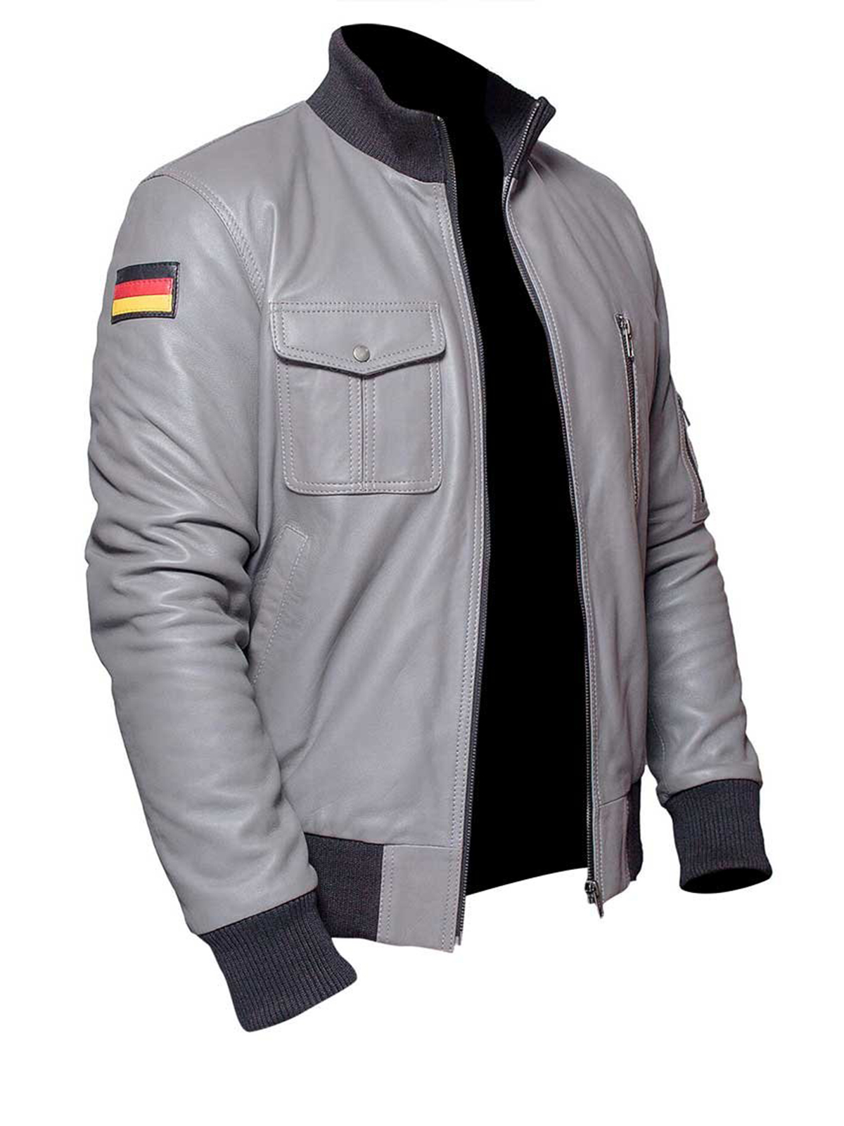 German Flag Grey Luftwaffe Leather Jacket german-flag-grey-luftwaffe-leather-jacket