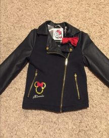 Girls Minnie Mouse Faux Leather Jacket