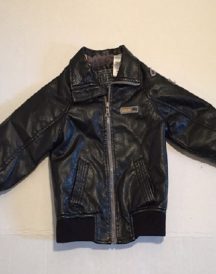 Guess Little Boys Black Leather Jacket