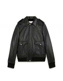 Hedi Slimane Celine Aviator Black Leather Jacket