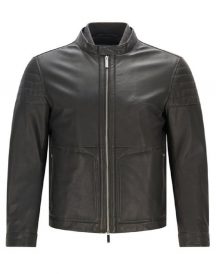 Hugo Boss Slim-fit Black Leather Jacket