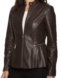 Ivanka Trump Brown Leather Jacket