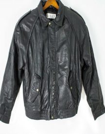Joshua Ross Black Genuine Leather Bomber Jacket