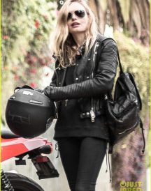 Kate Bosworth Black Motorcycle Leather Jacket