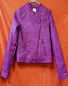 Kids Fashion Purple Leather Jacket