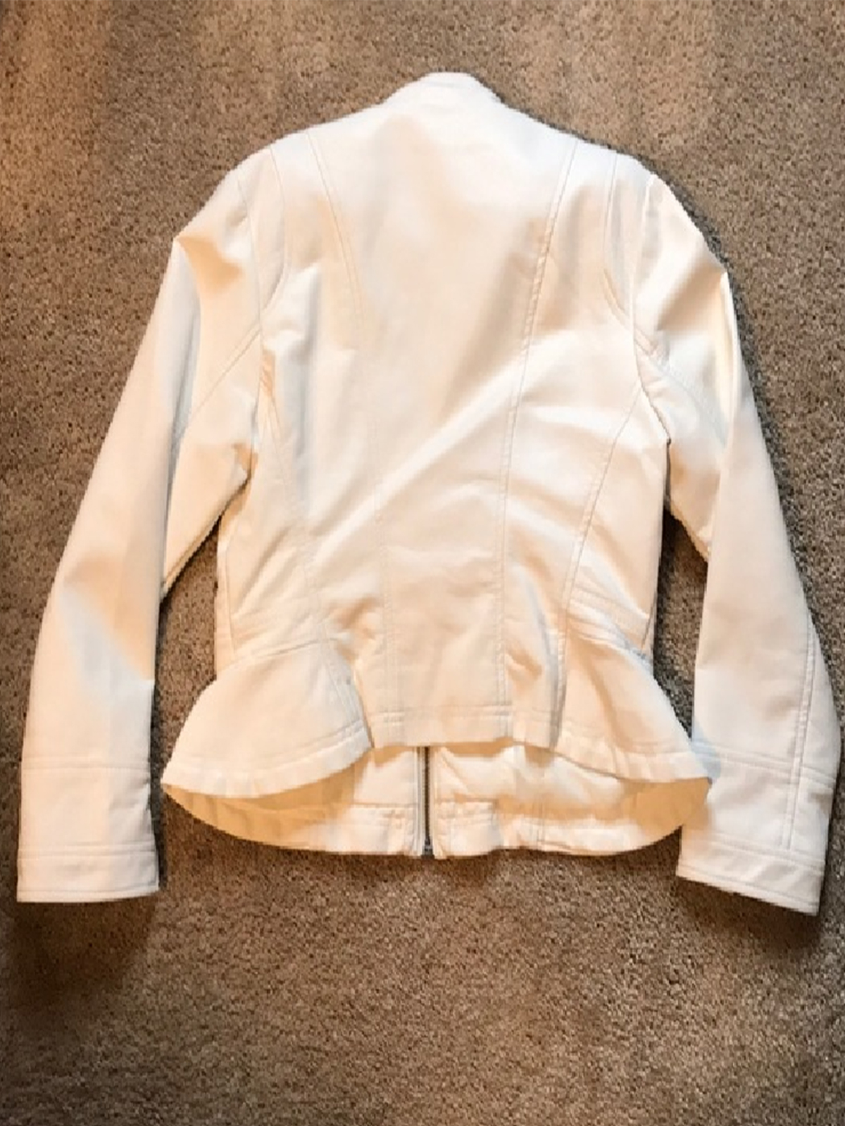 Kids New White Leather Jacket