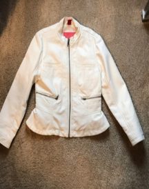 Kids New White Leather Jacket