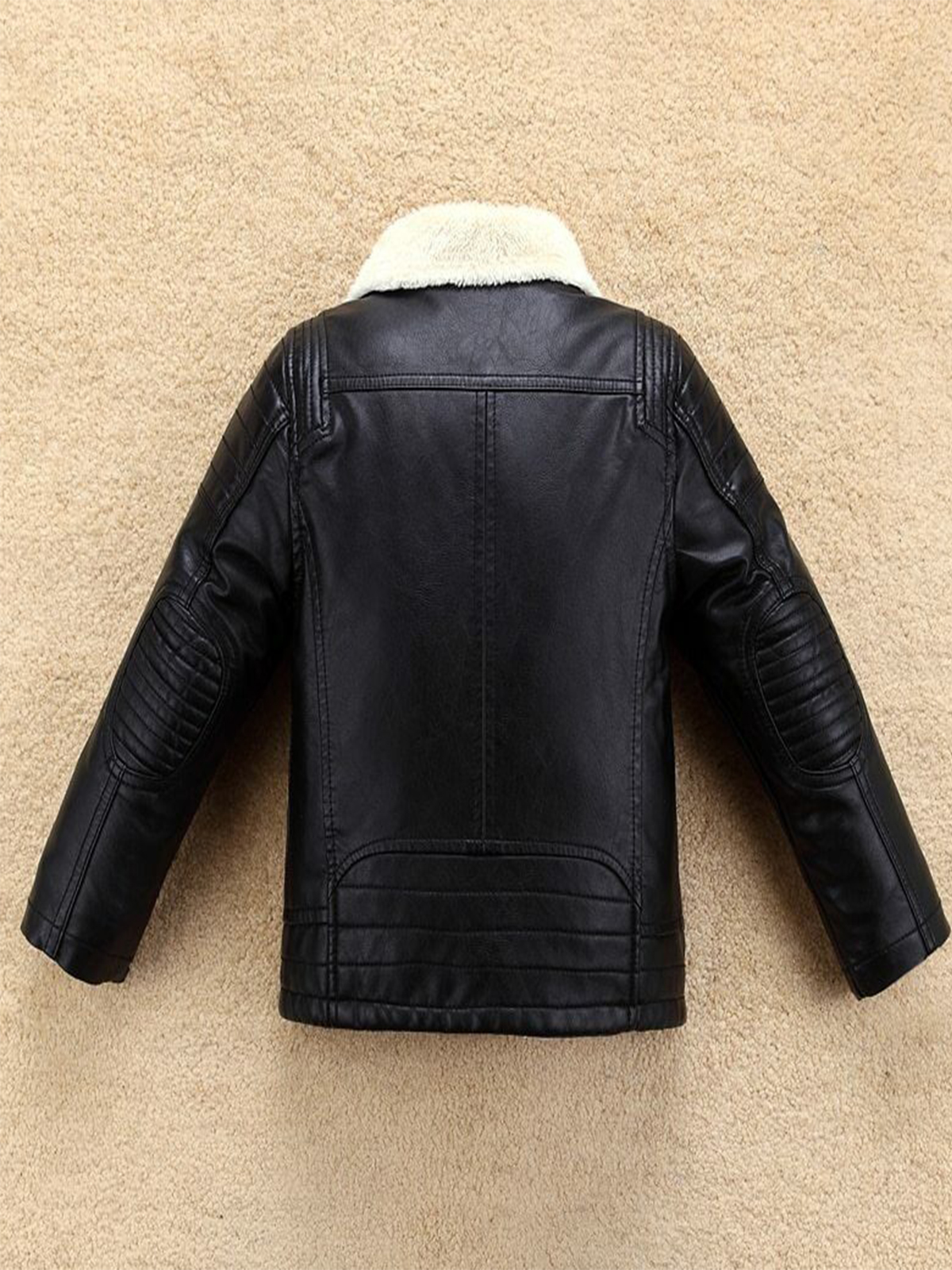 Kids Warm Coat Bomber Jacket With Fur Collar