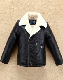 Kids Warm Coat Bomber Jacket With Fur Collar