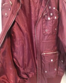 Live Mechanics Burgundy Bomber Leather Jacket
