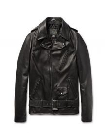 Marlon Schott Black Biker Leather Jacket