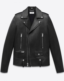 Marlon boasts lapel Biker Leather Jacket