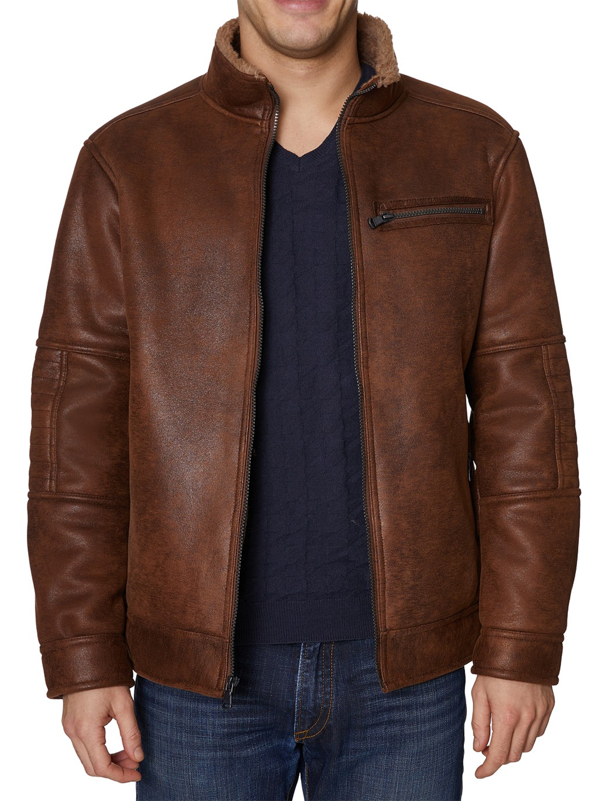 Men’s Buffalo David Bitton Shearling Leather Jacket