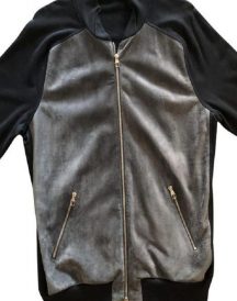 Men Louis Vuitton Blue Leather Jacket