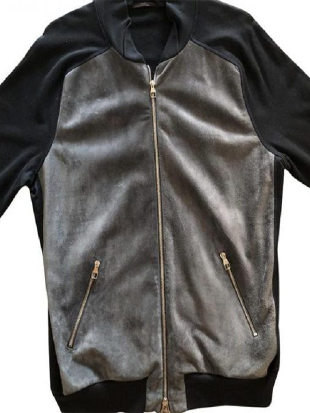 Men Louis Vuitton Black Leather Jacket