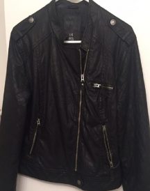 Mens Aeropostale Black Leather Jacket