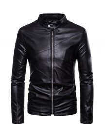 Mens Hipster Motorcycle Leather Jacket 2018 Winter Windproof Leather Jacket