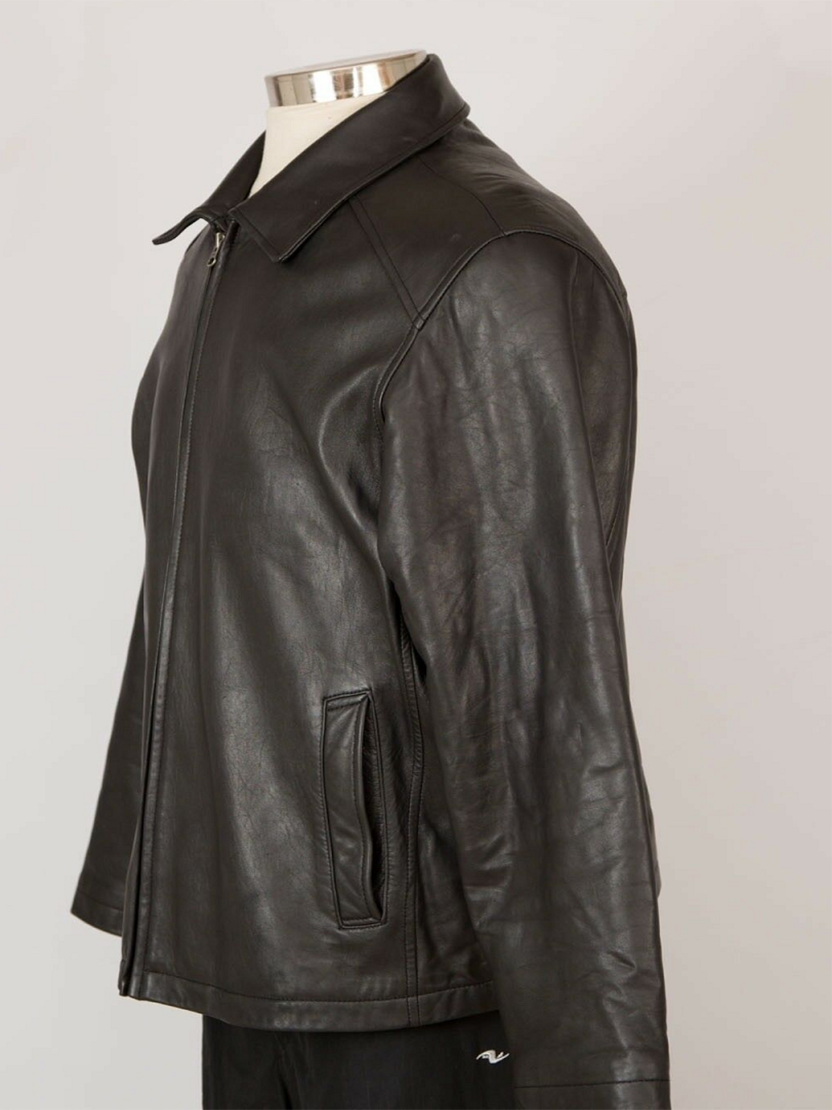 Mens Member’s Mark Black Leather Jacket