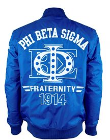Mens Phi Beta Sigma Fraternity Bomber Blue Jacket